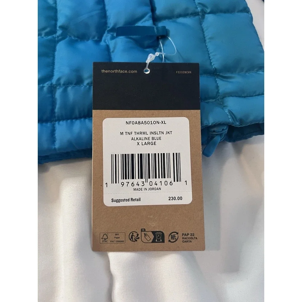 The North Face Thermoball Insulated Jacket Alkaline Blue Men XL NWT $230 (038)